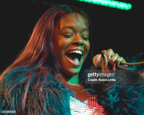 Azealia Banks performs on stage at Hoxton Bar on November 6, 2011 in London, United Kingdom.