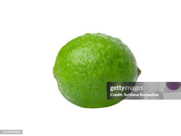 lime fruit isolated on white background - lime stock pictures, royalty-free photos & images