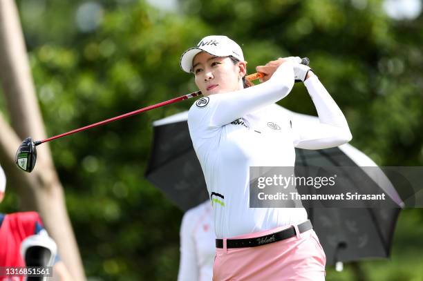 Chella Choi of Republic of Korea plays the shot during the second round of the Honda LPGA Thailand at the Siam Country Club Pattaya Old Course on May...