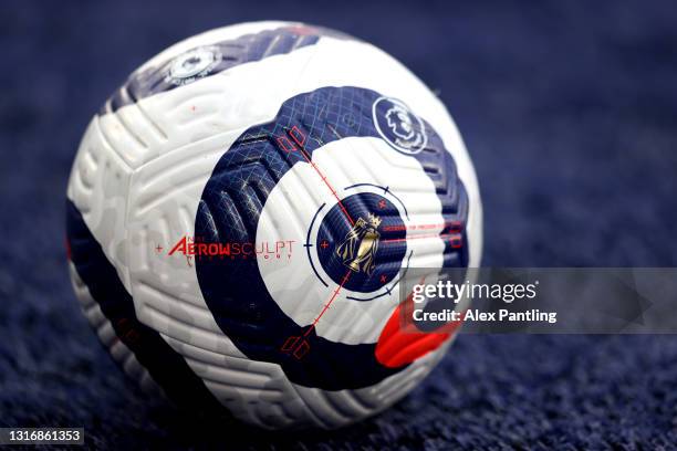 Detailed view of a Nike Flight ball during the Premier League match between Leicester City and Newcastle United at The King Power Stadium on May 07,...