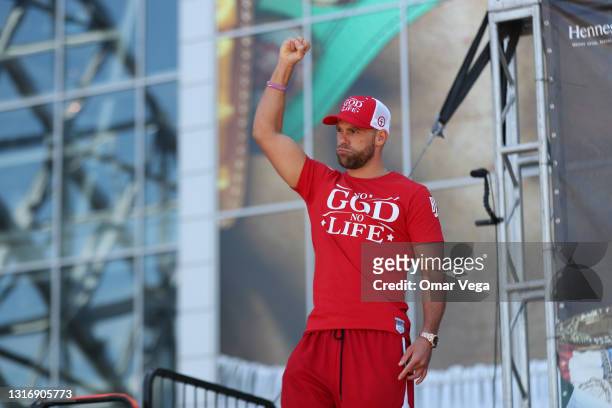 Boxer Billy Joe Saunders attends the official Weigh-in at AT&T Stadium on May 7, 2021 in Arlington, Texas.