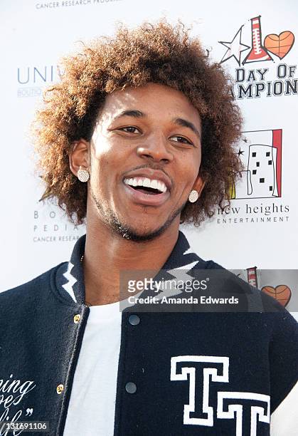 Pro basketball player Nick Young arrives the Yahoo! Sports Presents A Day Of Champions event at the Sports Museum of Los Angeles on November 6, 2011...