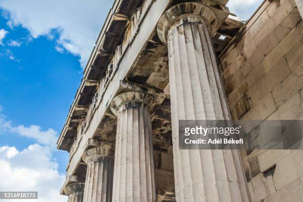 temple of hephaestus (greece, athens) - ancient greece stock pictures, royalty-free photos & images