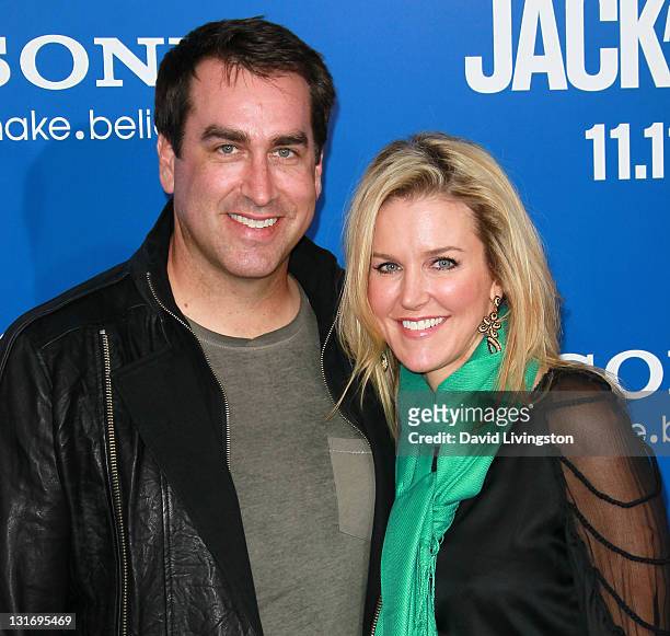 Actor Rob Riggle and wife Tiffany Riggle attend the premiere of Columbia Pictures' "Jack And Jill" at the Regency Village Theatre on November 6, 2011...