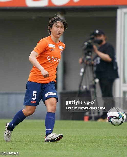 Ruka Norimatsu of Omiya Ardija Ventus in action during the WE League preseason match between Omiya Ardija Ventus and Sanfrecce Hiroshima Regina at...