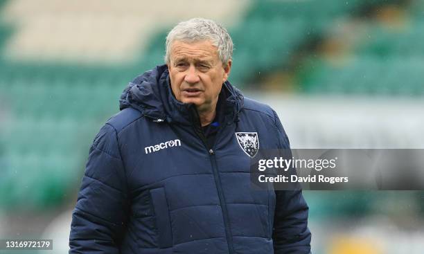 Chris Boyd, the Northampton Saints director of rugby, looks on during the Gallagher Premiership Rugby match between Northampton Saints and Gloucester...