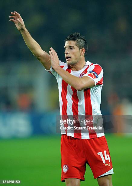 Kevin Mirallas of Olympiacos in action during the UEFA Champions League group F match between Borussia Dortmund and Olympiacos FC at Signal Iduna...