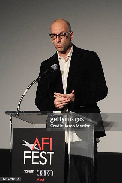 Director Steven Soderbergh attends the AFI FEST 2011 Presented By Audi secret screening Of "Haywire" held at Grauman's Chinese Theatre on November 6,...