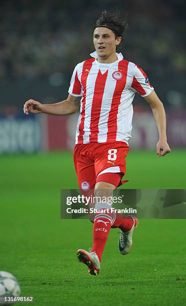 Ljubomir Fejsa of Olympiacos in action during the UEFA Champions League group F match between Borussia Dortmund and Olympiacos FC at Signal Iduna...