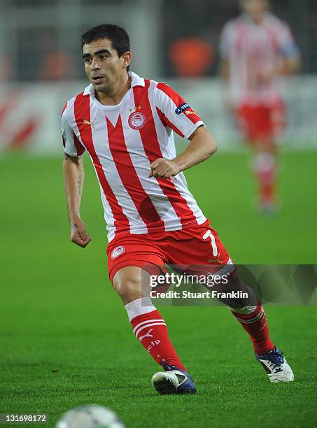 Ariel Ibagaza of Olympiacos in action during the UEFA Champions League group F match between Borussia Dortmund and Olympiacos FC at Signal Iduna Park...