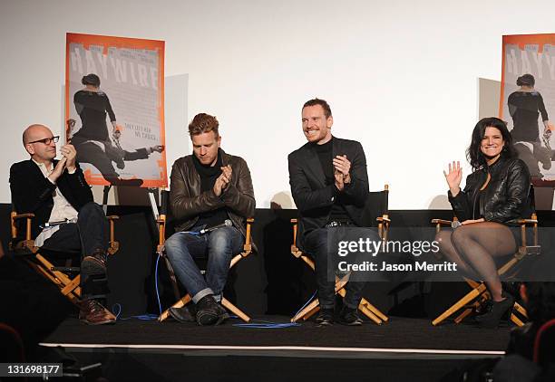 Director Steven Soderbergh and actors Ewan McGregor, Michael Fassbender and Gina Carano attend the AFI FEST 2011 Presented By Audi secret screening...