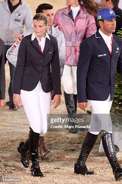 Athina Onassis and her husband Alvaro De Miranda are spotted during the '30th International Cannes Jumping' Global Champion Tour 2011 on June 9, 2011...