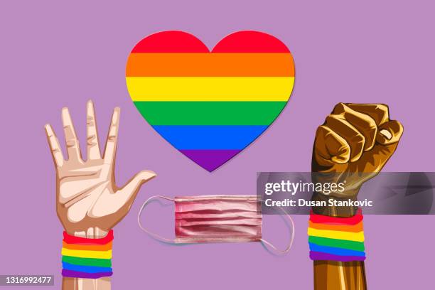 stockillustraties, clipart, cartoons en iconen met lgbtqia pride maand - roze zaterdag