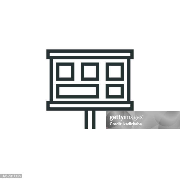 storyboard line icon - creative director stock illustrations