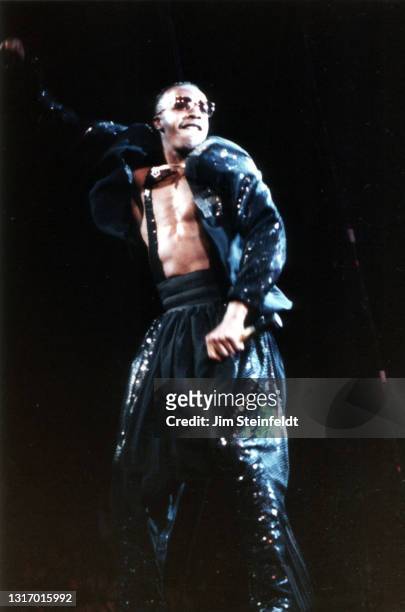 Rapper MC Hammer performs at the Met Center in Bloomington, Minnesota on September 23, 1990.