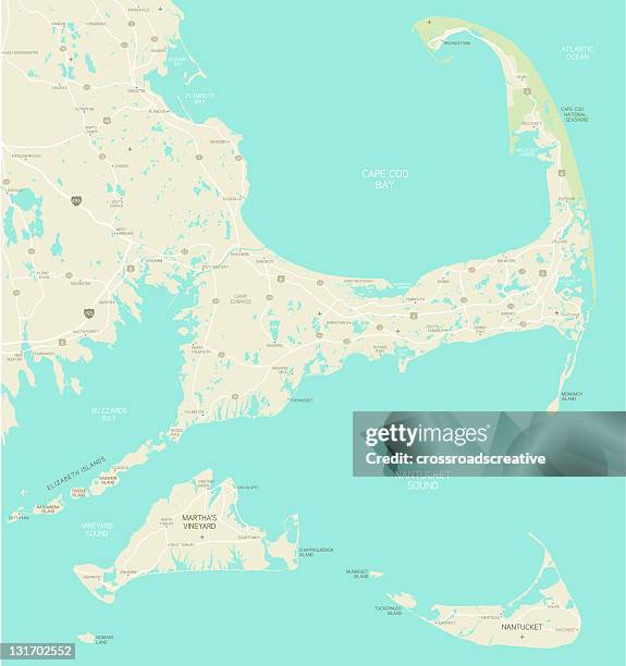 cape cod area map - martha's vineyard stock illustrations