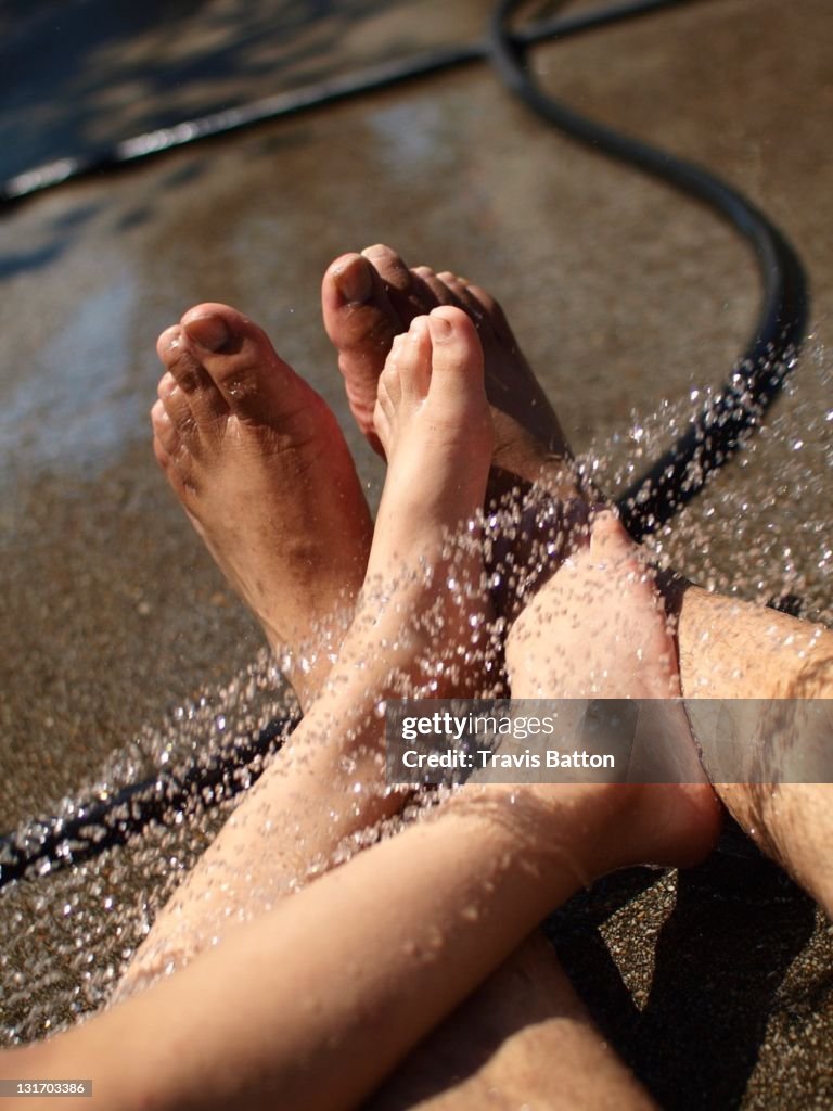 Playing in water