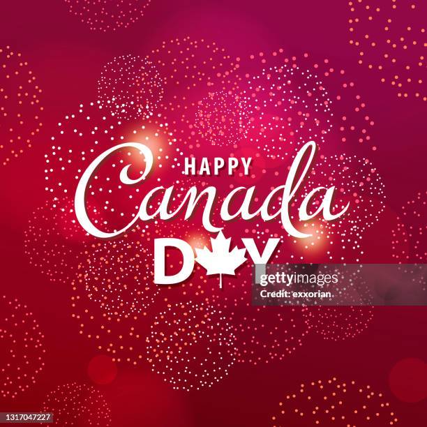 canada day sparkling fireworks - canada day stock illustrations