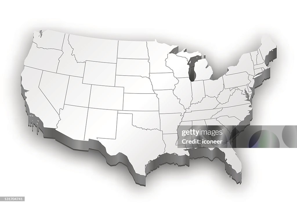 USA map white