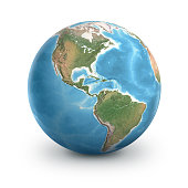 Planet Earth globe. North and South America.