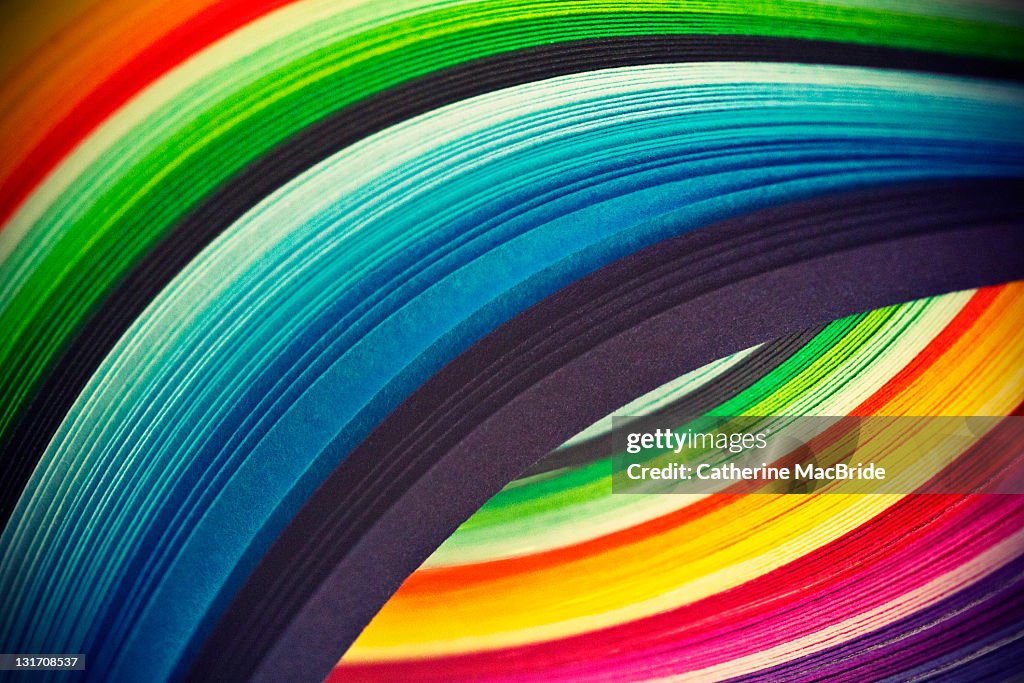 Curves of colored paper