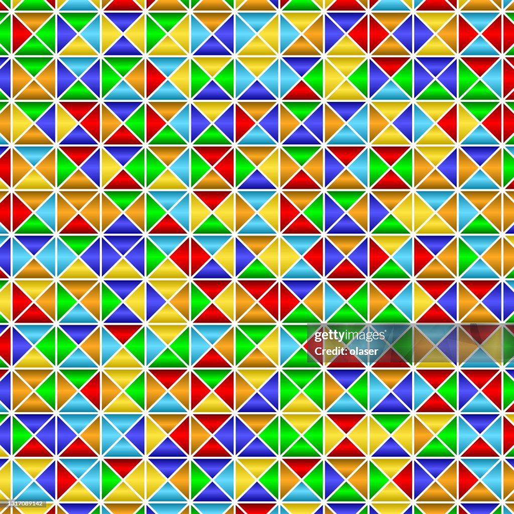Triangular Random Color Patterns Random Quarter Square Triangle Pattern Metallic Rainbow Colors Blue To ...