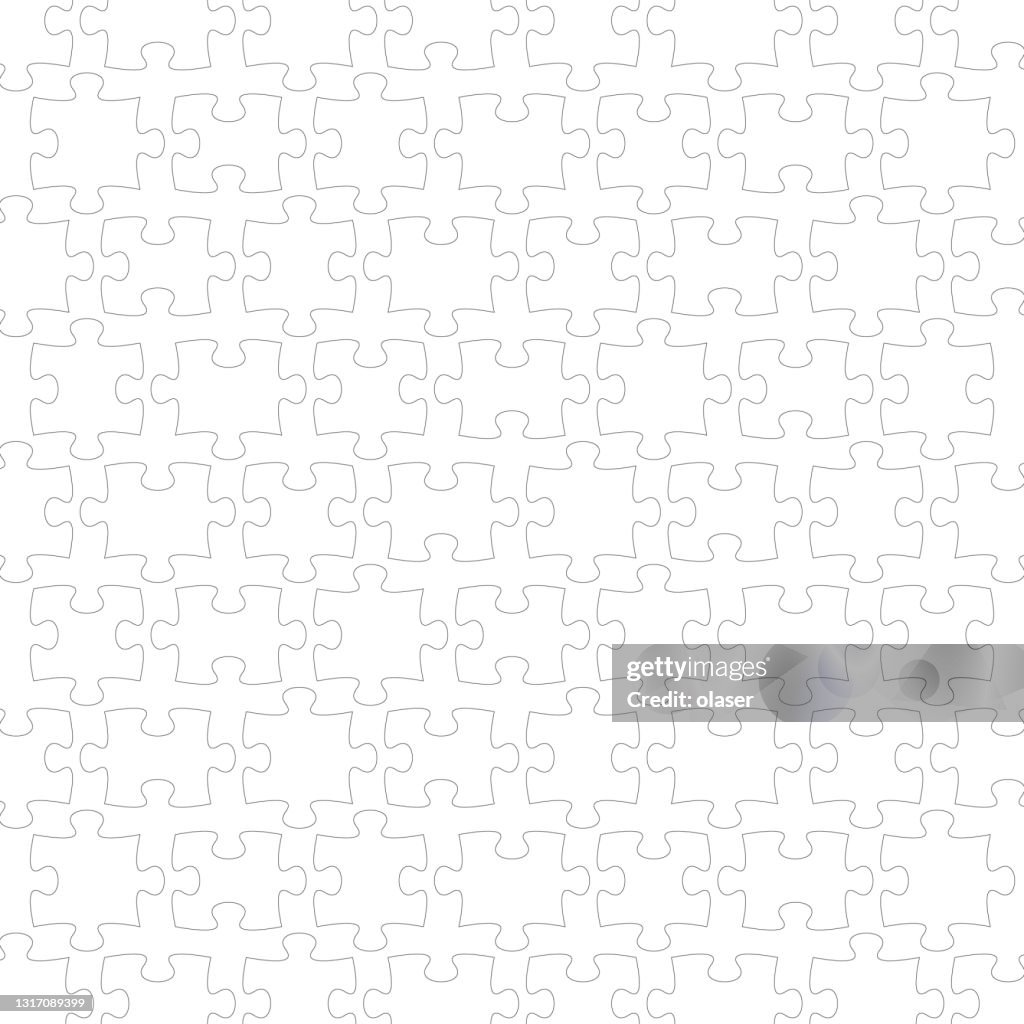 Separated Square Jigsaw Matching Puzzle Pieces Outlinespattern High-Res ...