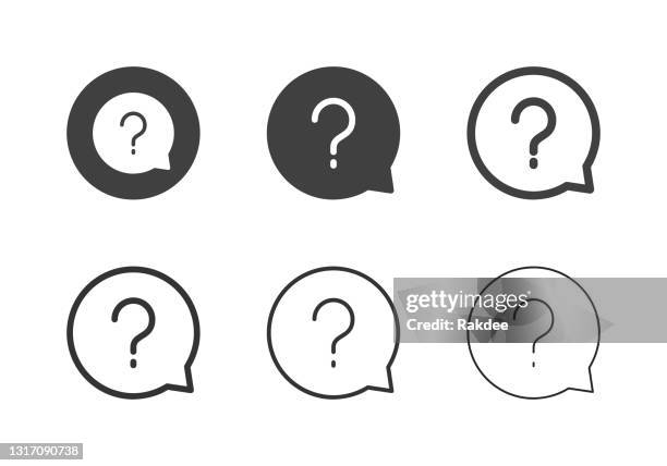 question bubble icons - multi series - faq icon stock illustrations