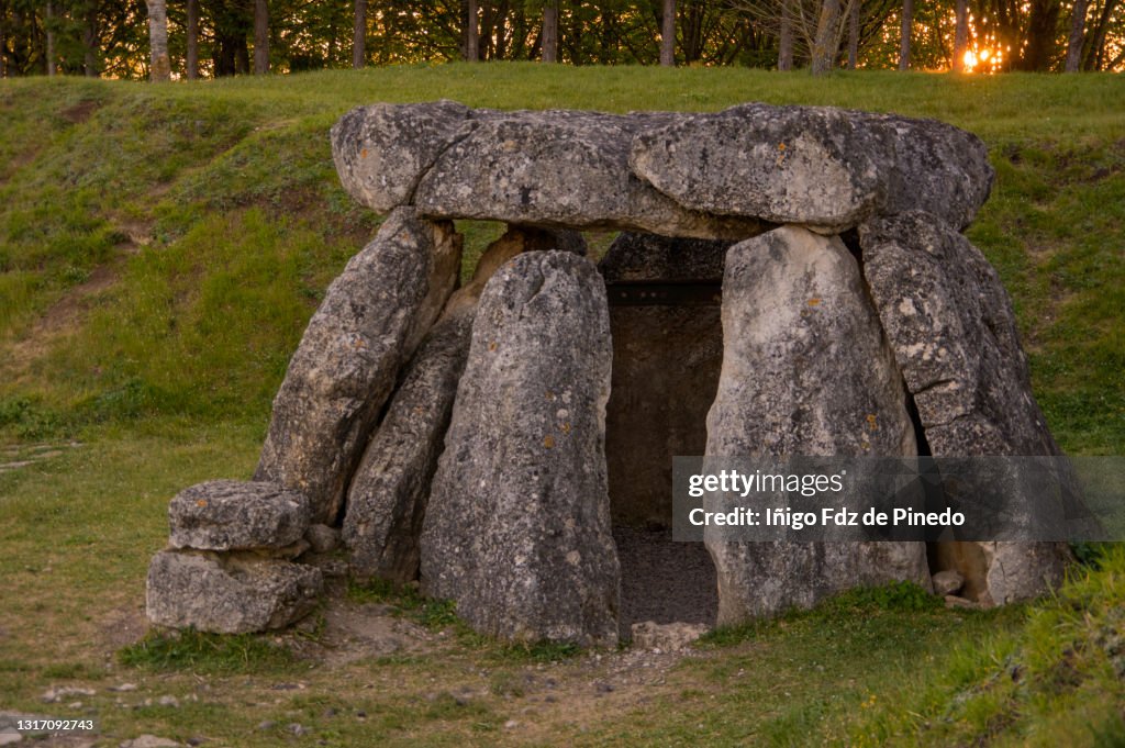The dolmen of Aizkomendi, Basque Country, Spain.