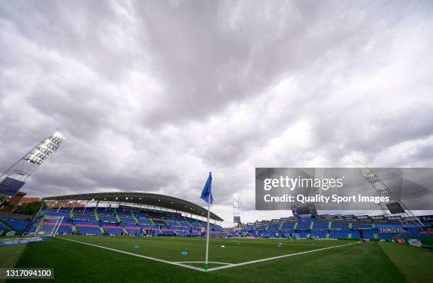 General view inside the stadium prior to the La Liga Santander match between Getafe CF and SD Eibar at Coliseum Alfonso Perez on May 09, 2021 in...