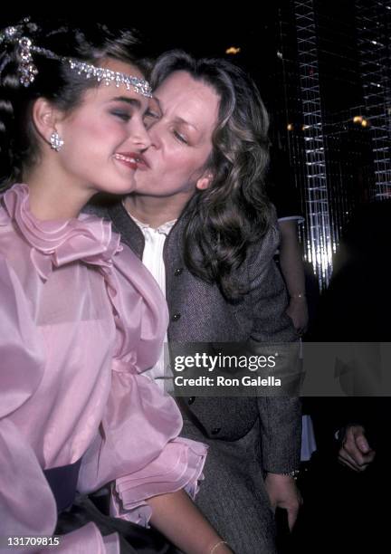 Actress Brooke Shields and mother Teri Shields attend the Press Party to Announce Brooke Shields at the Newest Spokesperson for Wella Corporation on...