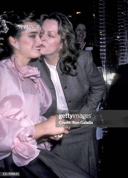 Actress Brooke Shields and mother Teri Shields attend the Press Party to Announce Brooke Shields at the Newest Spokesperson for Wella Corporation on...