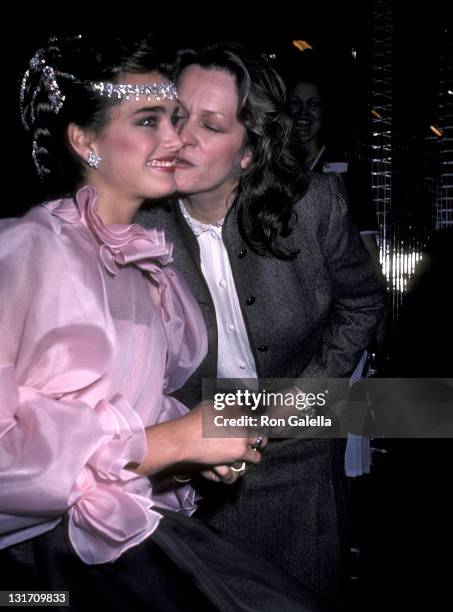 Actress Brooke Shields and mother Teri Shields attend the Press Party to Announce Brooke Shields at the Newest Spokesperson for Wella Corporation on...