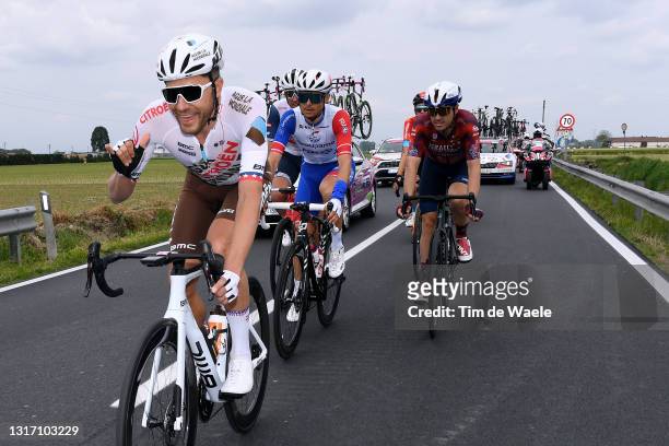 Larry Warbasse of United States and AG2R Citröen Team, Rudy Molard of France and Team Groupama - FDJ & Alex Dowsett of United Kingdom and Team Israel...
