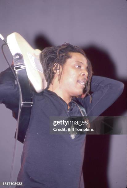 August 24: MANDATORY CREDIT Bill Tompkins/Getty Images Majek Fashek performing at Lincolnc Center on August 24th, 1994 in New York City.