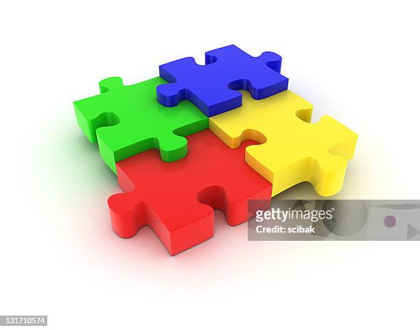 puzzle - puzzle 4 puzzle pieces stock-fotos und bilder