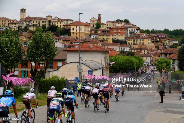 The peloton passing through Gallereto Village landscape during the 104th Giro d'Italia 2021, Stage 2 a 179km stage from Stupinigi to Novara / Public...