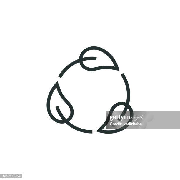 zero waste line icon - plastic free stock illustrations