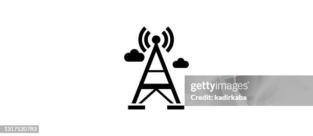 wireless antenna modern flat icon concept design - hardware store logo stock illustrations