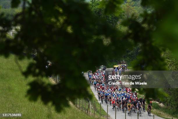 The Peloton passing through during Murisengo the 104th Giro d'Italia 2021, Stage 2 a 179km stage from Stupinigi to Novara / Landscape / @girodiitalia...