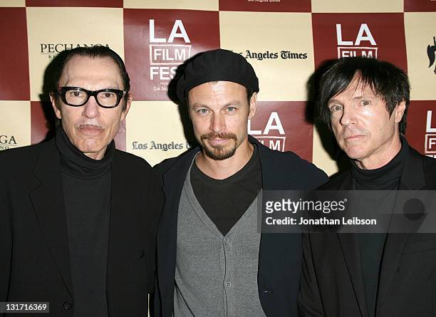 Ron Mael of Spark, actor Peter Franzen and Russell Mael of Spark attend "The Seduction Of Ingmar Bergman" Premiere during the 2011 Los Angeles Film...
