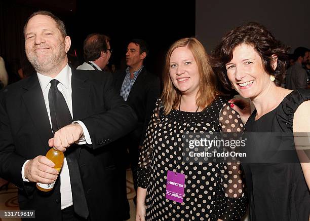 Producer Harvey Weinstein attends The Weinstein Co. Celebrates "I Don't Know How She Does It" Presented By vitaminwater at the Martinez Hotel on May...