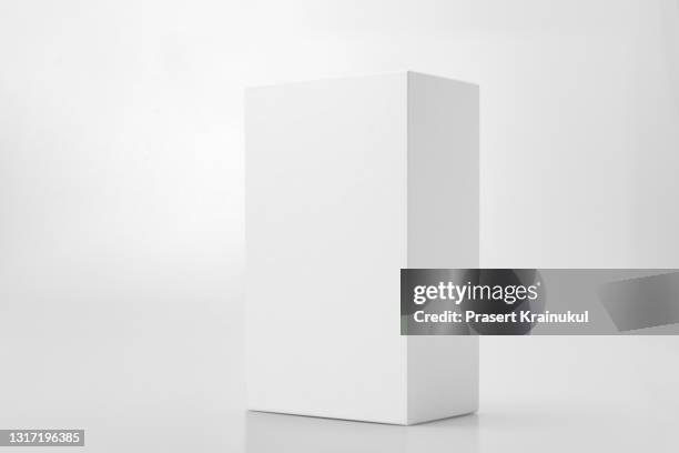 white rectangular box isolated on background - cajón fotografías e imágenes de stock