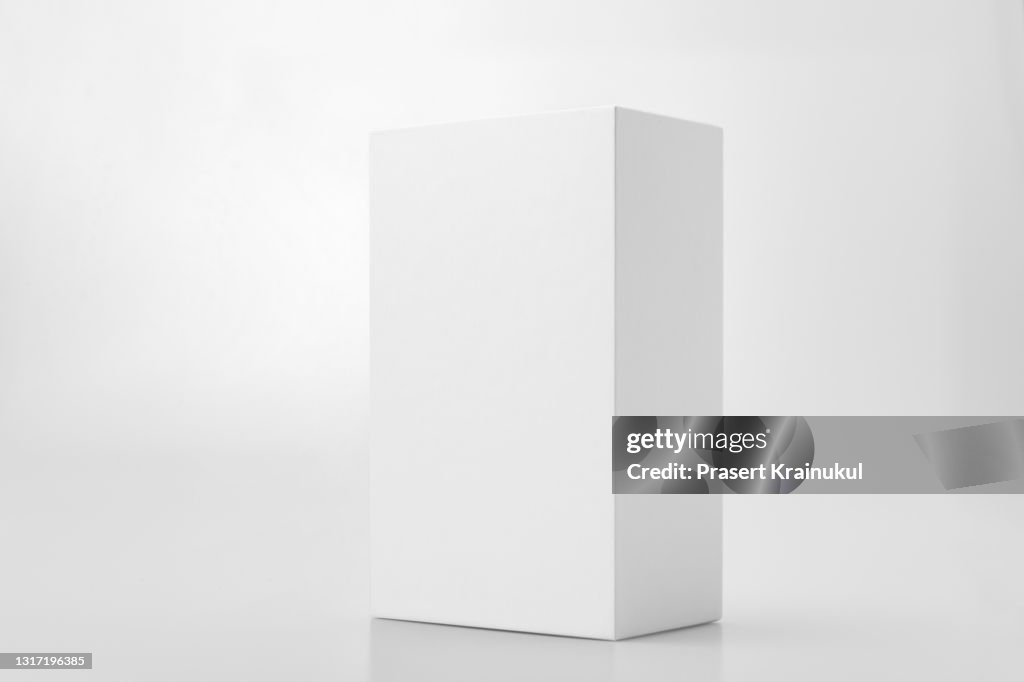 White rectangular box isolated on background