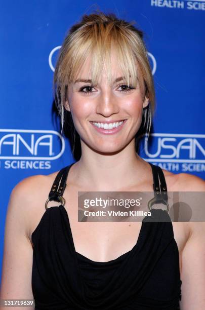 Personality Alison Haislip poses with USANA during Kari Feinstein MTV Movie Awards Style Lounge at the W Hollywood on June 3, 2011 in Hollywood,...