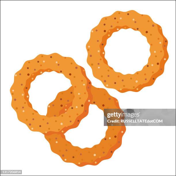 crumbed calamari rings - fish fingers stock illustrations