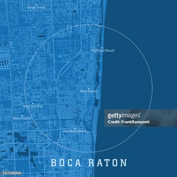 boca raton fl city vector road map blue text - boca raton stock illustrations