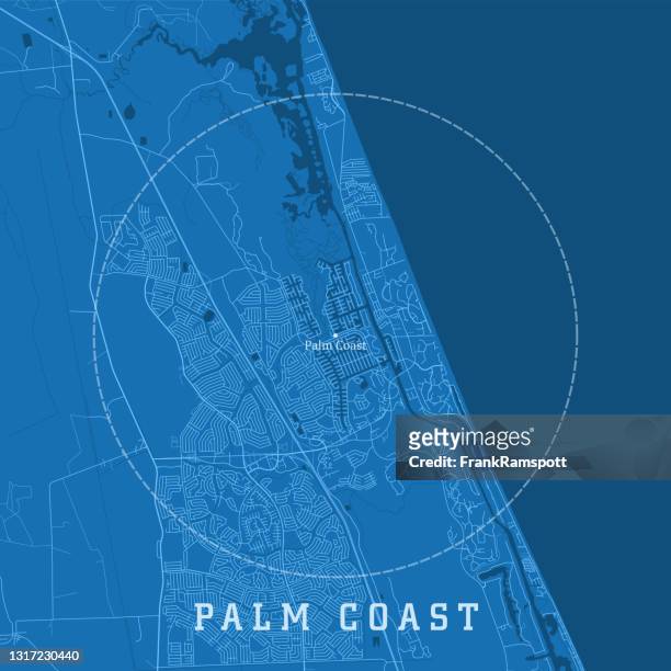 palm coast fl city vector road map blue text - palm coast, fla stock illustrations