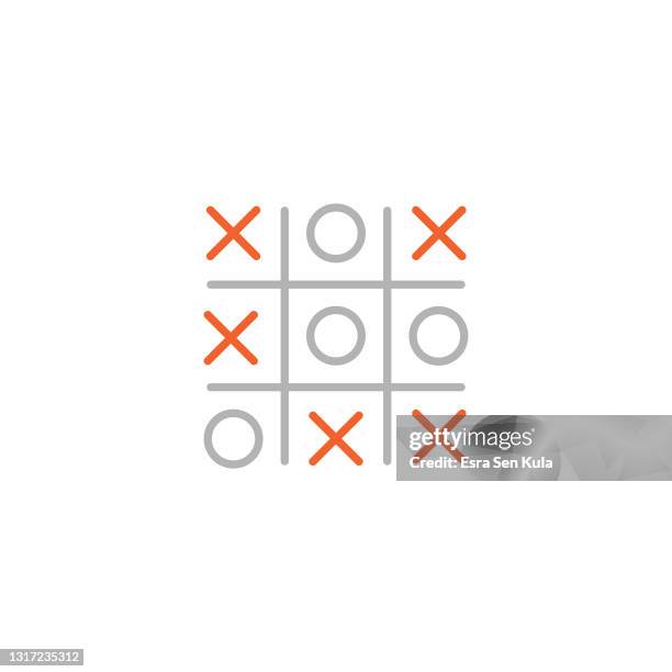 tic tac toe icon with editable stroke - tic tac toe stock illustrations