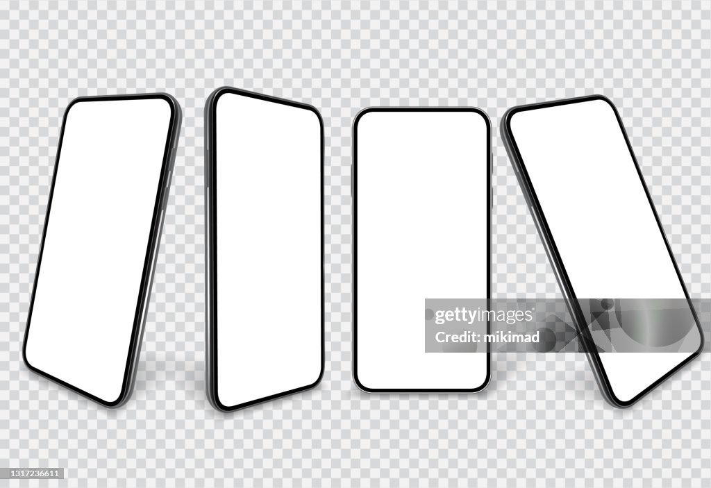 Smartphone. Mobile phone Template. Telephone. Realistic vector illustration of Digital devices. 3D